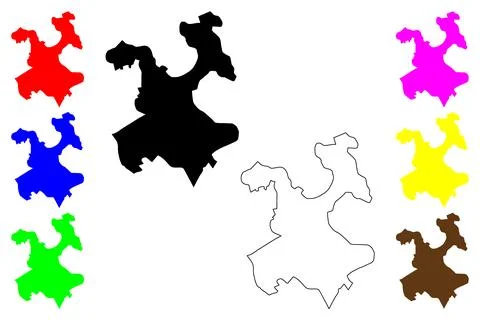 A Coruna city (Kingdom of Spain) map vector illustration, scribble sketch La  Stock Illustration