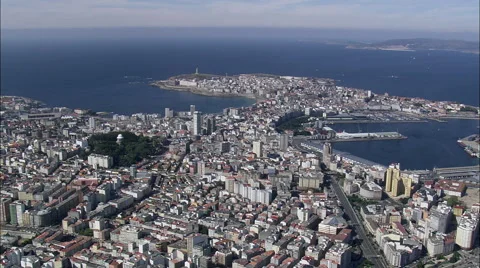 Coruna Harbour Stock Footage 65382647