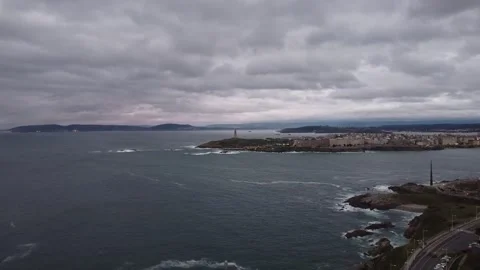 A Coruña from high Stock Footage 170224019