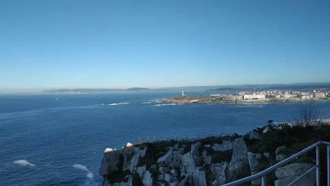 A Coruna In Spain Seen From Above St Peter's Park Stock Footage 147899072
