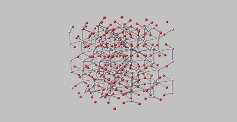 Corundum molecular structure isolated on grey Stock Illustration