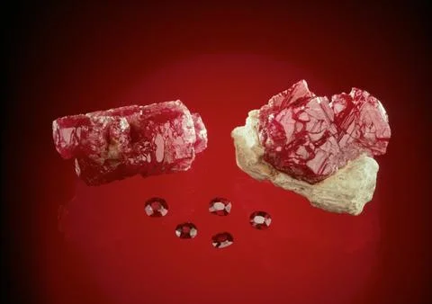 Corundum (var ruby)   Primary Mineral Stock Photos