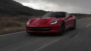 Corvette C7 Stingray Front View Driving Footage  Stock Footage