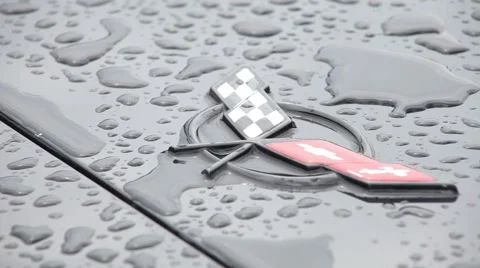 Corvette logo after rain Stock Footage 52457549