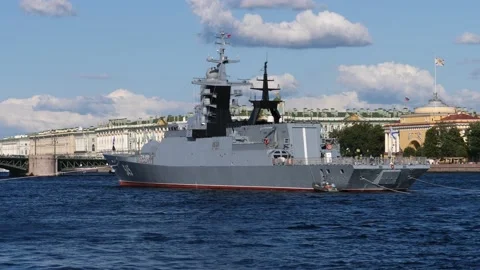 Corvette of Russian Navy Vídeos de archivo 157561635