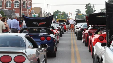 Corvettes and more corvettes Stock Footage 40314719
