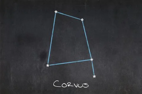 Corvus constellation drawn on a blackboard Stock Illustration