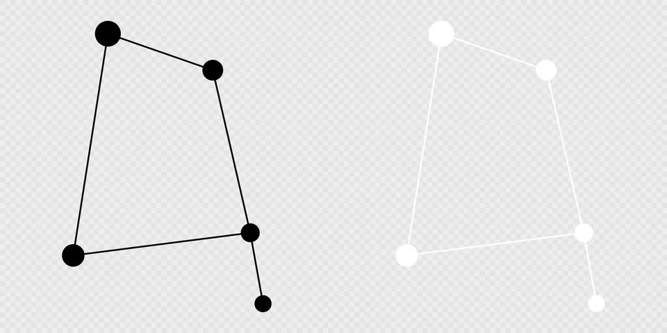 Corvus constellation map set. Vector illustration. Stock Illustration