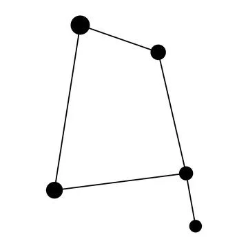 Corvus constellation map. Vector illustration. Stock Illustration