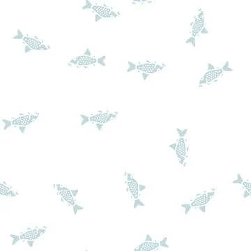 Cory catfish glyph seamless pattern Stock Illustration