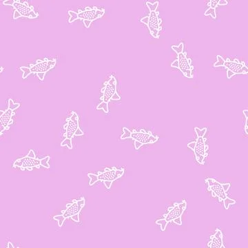 Cory catfish line seamless pattern Stock Illustration