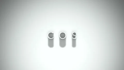 Cos 3D title animation with shadows on a white background Stock Footage 297274301