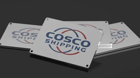 COSCO Shipping logo Illustrative 3D Animation WorldClass Moving Symbol Stock Footage 262023331
