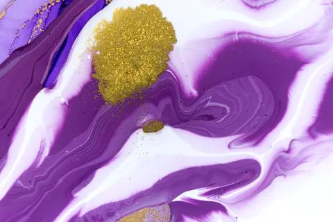 Cose up gold glitter on mixed inks background. Stock Illustration