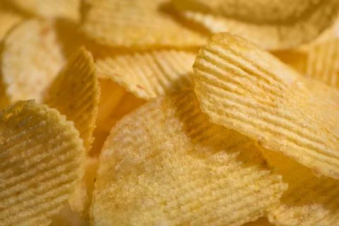 Coseup macro crunchy chips background with clearly texture for wallpaper, cov Stock Photos