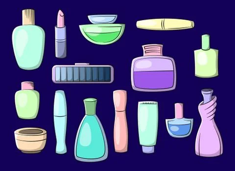Cosmetic Accessories Stock Illustration