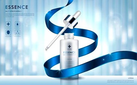 Cosmetic ads template Stock Illustration