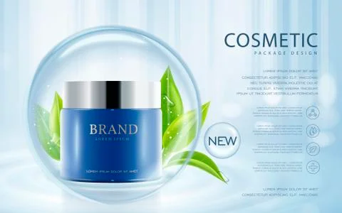 Cosmetic ads template Illustrazione stock
