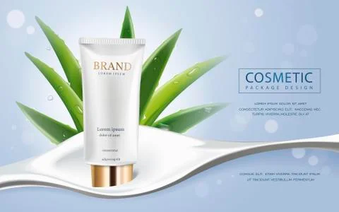 Cosmetic ads template Stock Illustration