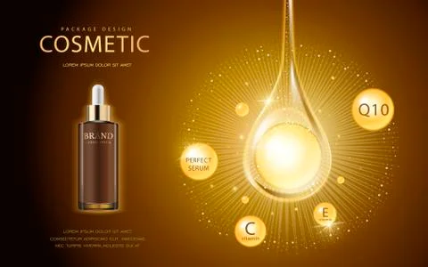 Cosmetic ads template Stock Illustration