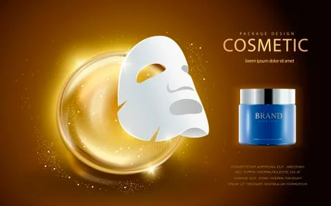Cosmetic ads template Stock Illustration