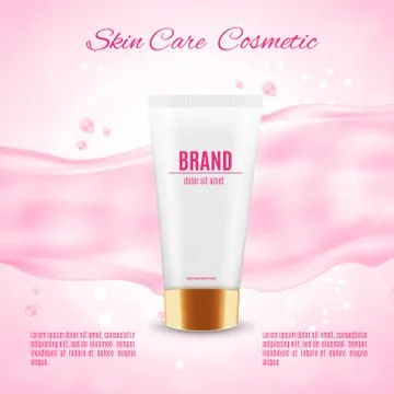 Cosmetic ads template Stock Illustration