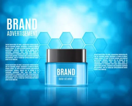 Cosmetic ads template Stock Illustration