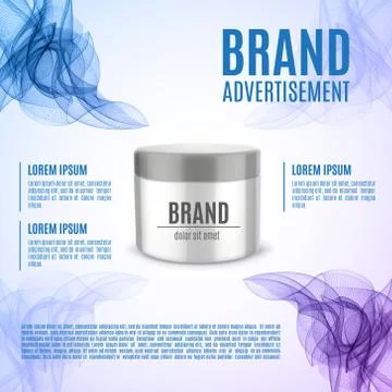 Cosmetic ads template Stock Illustration