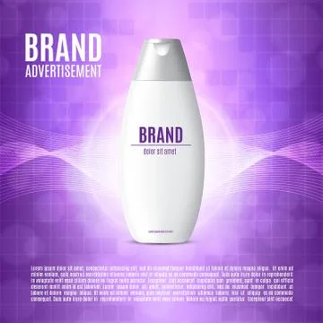 Cosmetic ads template Stock Illustration