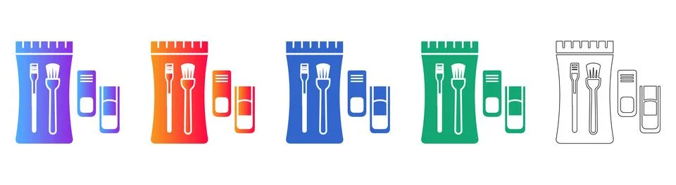 Cosmetic Application Kit Icon Set Stock-Illustration