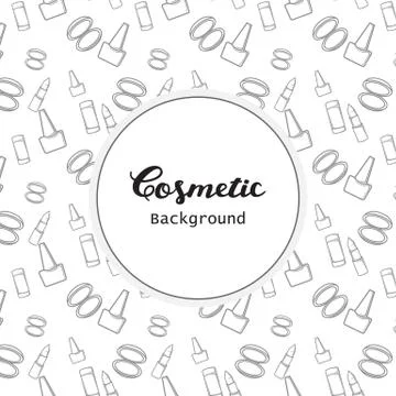 Cosmetic Background, Cosmetic Pattern Flat Lineart Icons Vector Stock Illustration