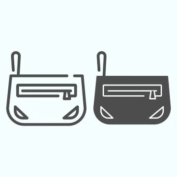 Cosmetic bag line and solid icon. Little bag with cosmetics vector illustration イラスト素材