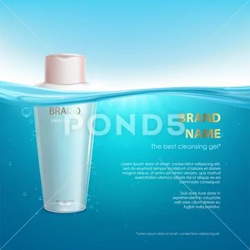 Cosmetic bottle of cleanser gel beauty cosmetics Stock Illustration