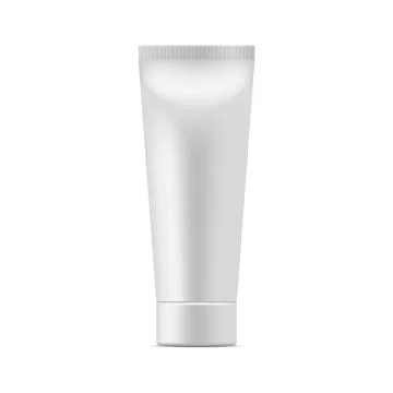 Cosmetic bottle. Empty white container. Vector 3d tube. Stock Illustration
