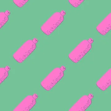 Cosmetic bottle seamless pattern. Background for spa. Stock Illustration