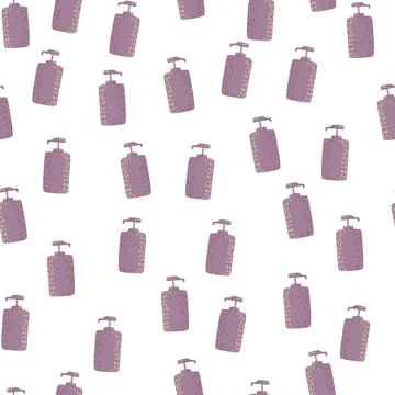 Cosmetic bottle seamless pattern. cosmetics toiletries background. Illustrazione stock