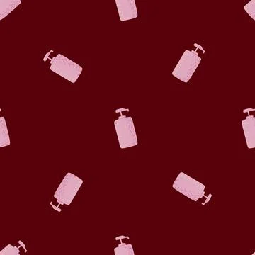 Cosmetic bottle seamless pattern. cosmetics toiletries background. Stock Illustration