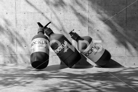 Cosmetic Bottles Shadow Mockup PSD Template