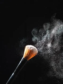 Cosmetic brush for applying makeup, powder Foto stock