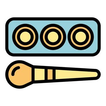 Cosmetic brush icon vector flat Stock Illustration