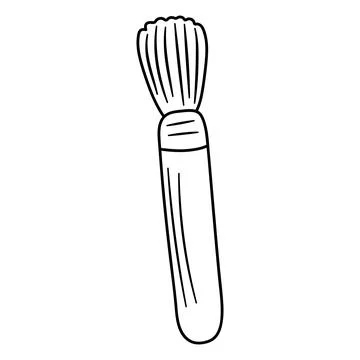 Cosmetic brush. Make up tool. Hand drawn doodle vector illustration Stock Illustration