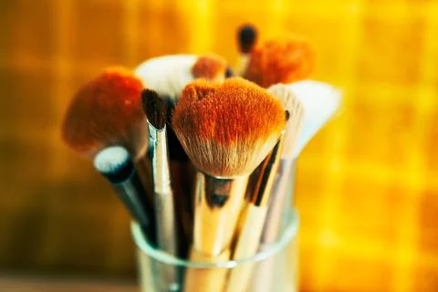 Cosmetic brushes for face Foto stock