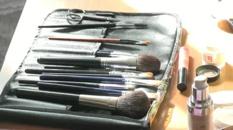 Cosmetic brushes Video stock 12377308