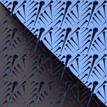 Cosmetic brushes in pattern black and blue gradient background close 스톡 일러스트