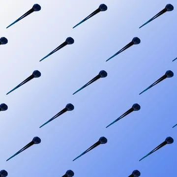 Cosmetic brushes in pattern blue white gradient background close-up, Stock Illustration