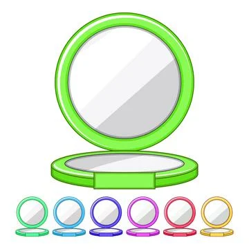 Cosmetic compact mirror cartoon vector graphic Stock Illustration