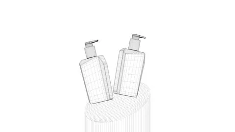 Cosmetic Container Wireframe Stock Illustration