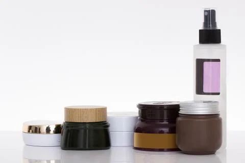 Cosmetic containers isolated Stock Photos