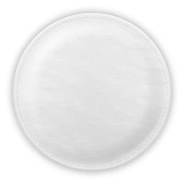 Cosmetic cotton pad disk, vector realistic white round pad soft surface texture Stock Illustration