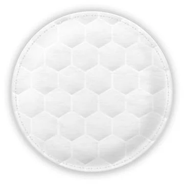 Cosmetic cotton pad disk, vector realistic white round pad with honeycomb Stock Illustration